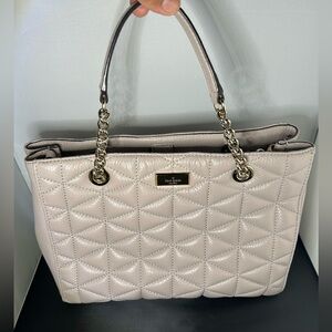 Kate Spade cream Leather Shoulder Bag Short Chain & Detachable Crossbody Strap